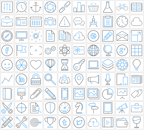 elegant line style icons preview