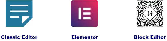 Block Editor, Classic Editor and Elementor